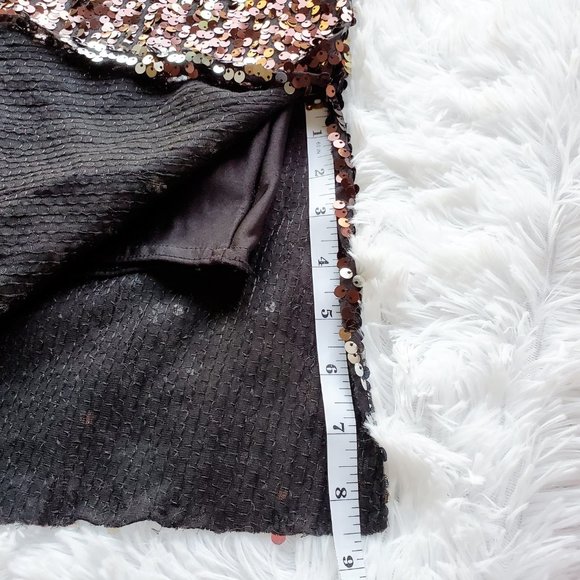 Sequin Mini Dress | Backless Halter Rose Gold | Small - Picture 11 of 14